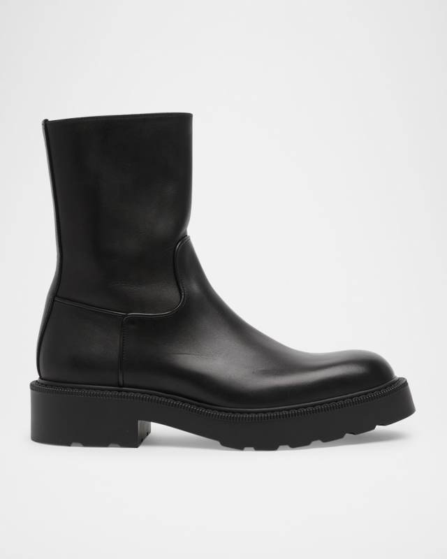 Leather Short Moto Boots